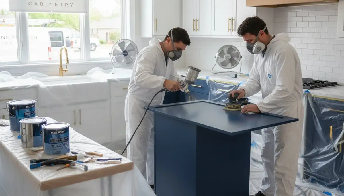 Professional cabinet painting service in Brandon, FL transforming kitchen cabinets with smooth finishes