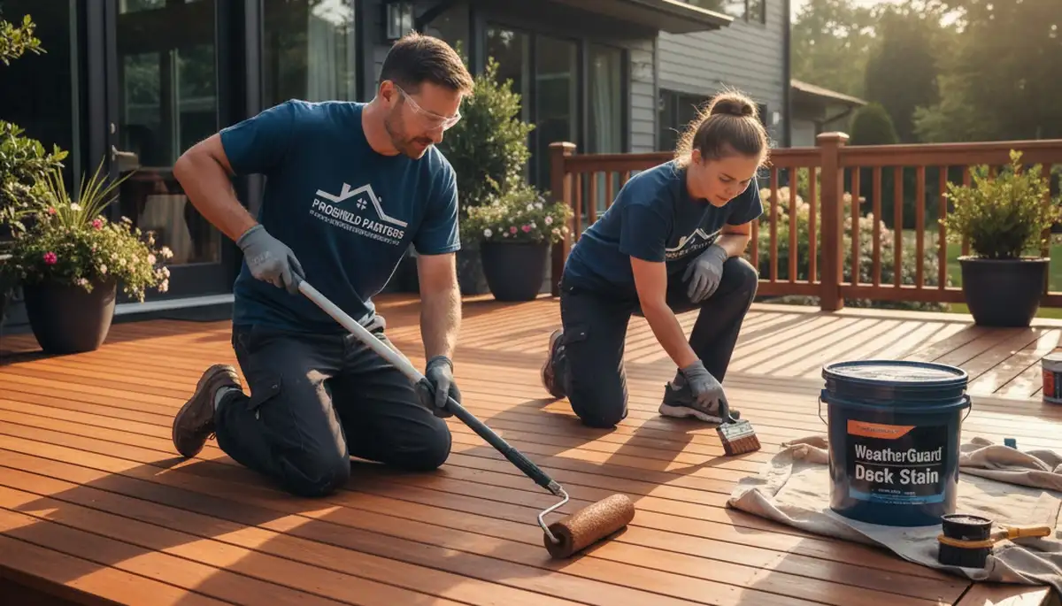 Professional deck staining in Brandon, FL with weather-resistant finish by local house painters