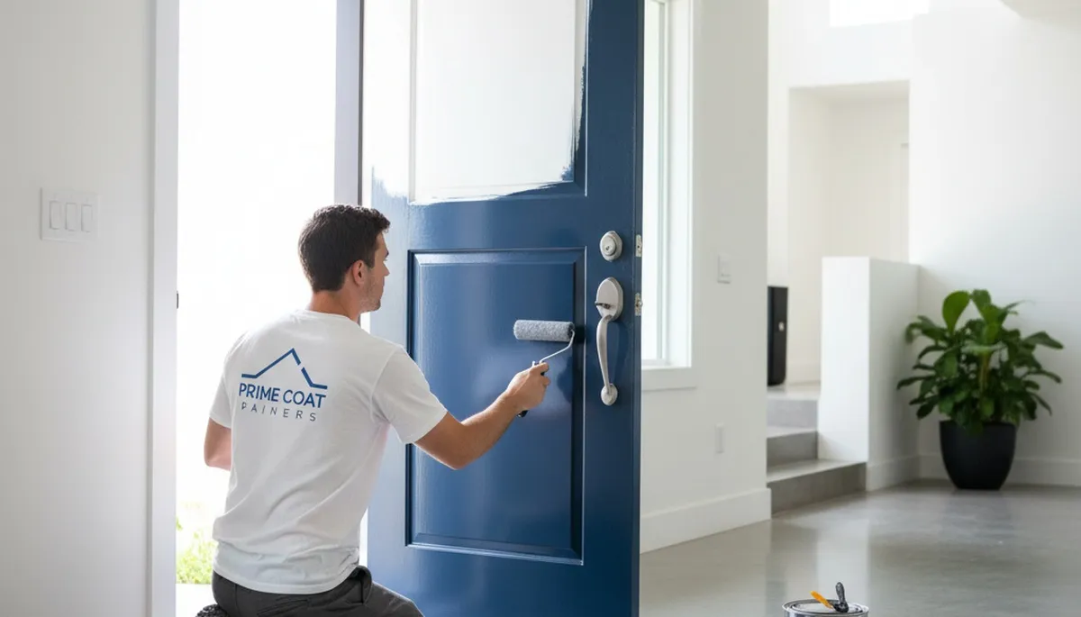 Professional door painting service in Brandon, FL restoring entry doors with durable outdoor finish
