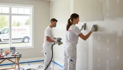 Professional drywall repair and painting in a Brandon, FL home wall restoration project