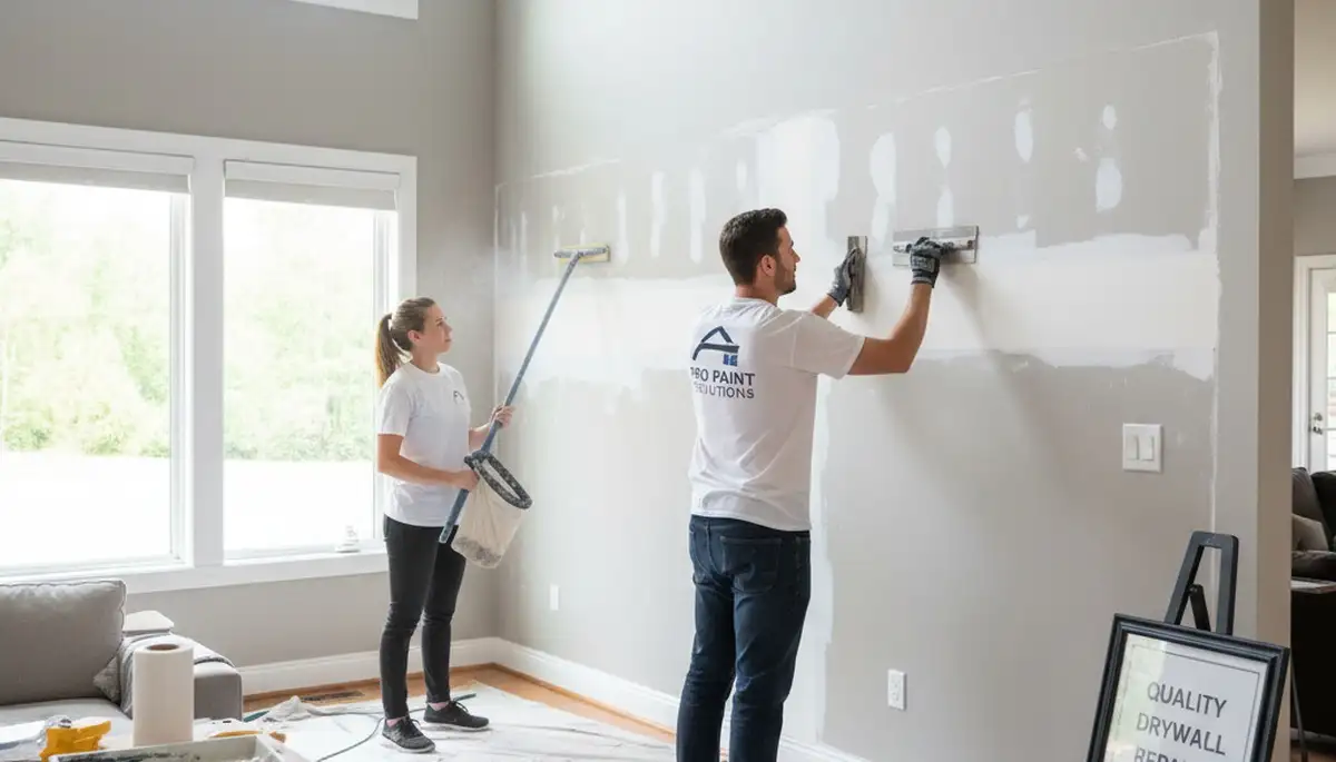 Professional drywall repair and wall restoration in Brandon, FL home by expert painters