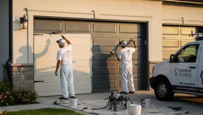 Professional garage door painting in Brandon, FL enhancing curb appeal with durable exterior finish