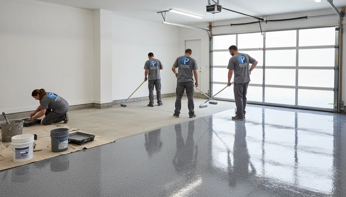 Professional garage floor epoxy coating in Brandon, FL for durable, stain-resistant finish