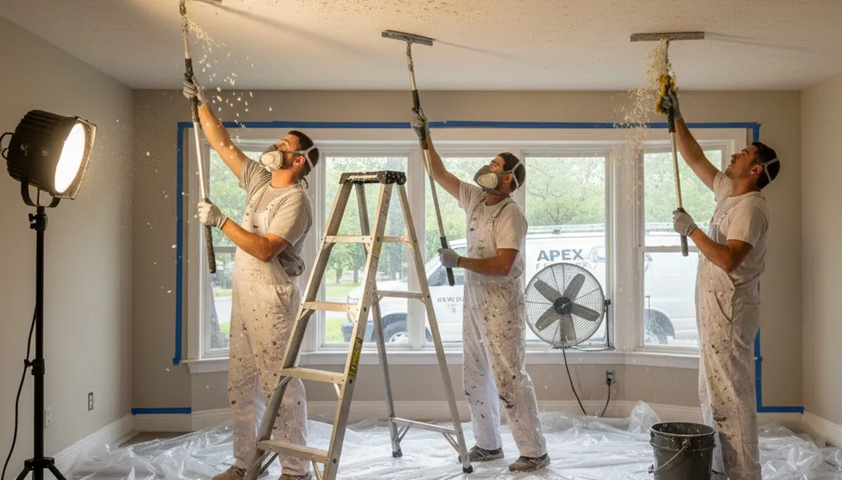 Professional popcorn ceiling removal service in Brandon, FL for smooth modern home ceilings