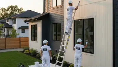 Professional siding painting on a home exterior in Brandon, FL by expert local house painters