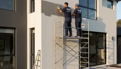 Professional stucco repair on Florida home exterior in Brandon, FL by expert local painting contractors