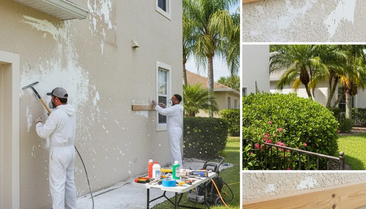 Professional surface preparation for exterior house painting in Brandon, FL by expert painters