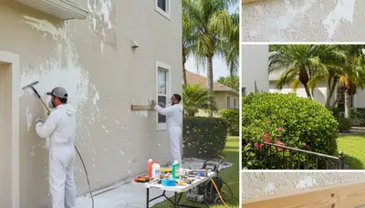 Professional surface preparation for exterior house painting in Brandon, FL by expert painters