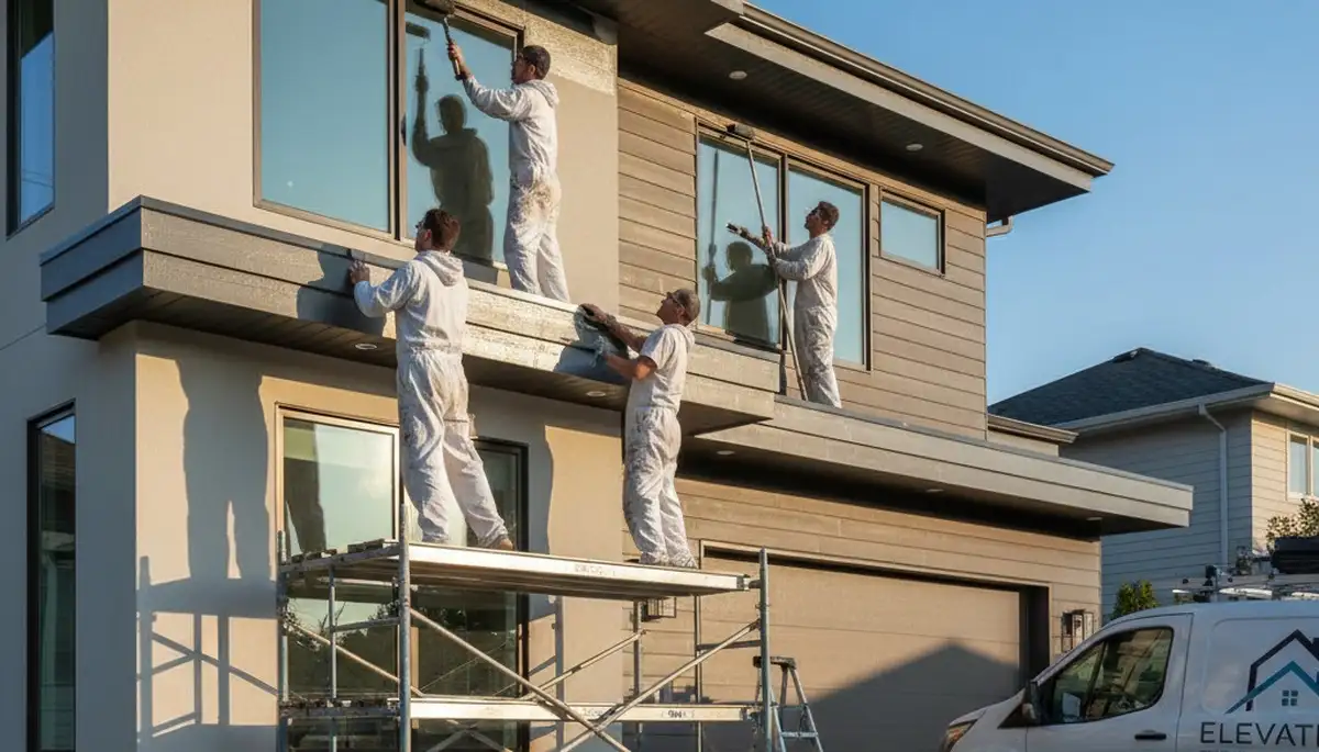 Professional trim and fascia painting on a Brandon FL home by local expert house painters