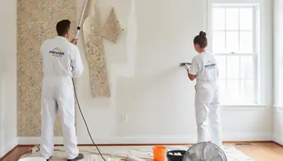 Professional wallpaper removal service in Brandon FL preparing walls for fresh interior painting
