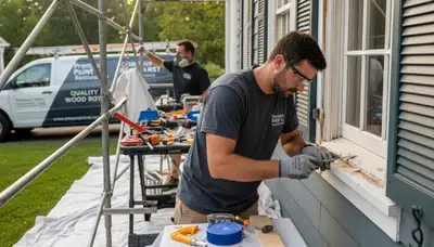 Professional wood rot repair and restoration on home exterior in Brandon, FL